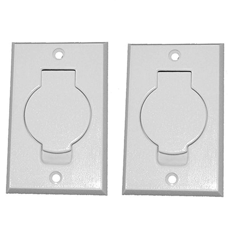 Pokin (2) Central Vacuum White Inlet Valves for Beam Central Vac - White Round Door - Image 1